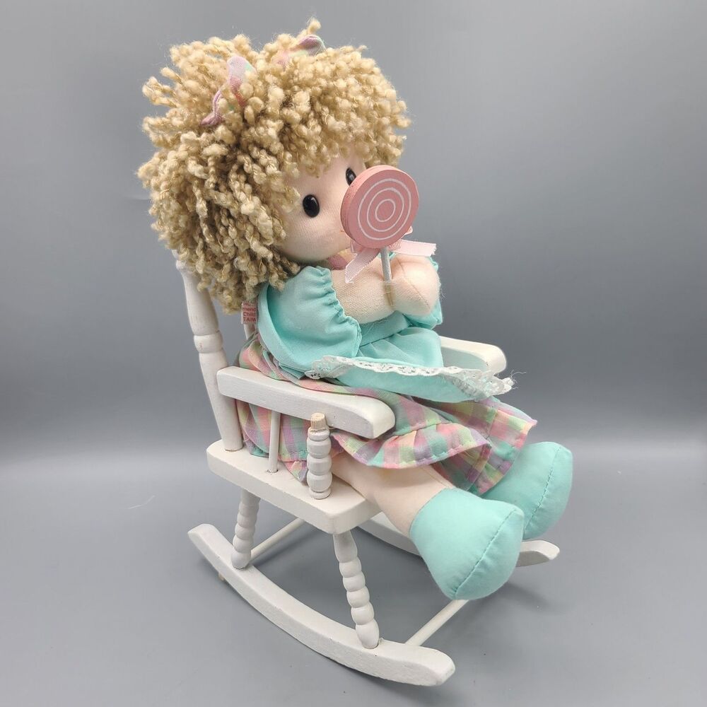 Berkeley Musical Doll With Lollipop In Rocking Chair Plays “Candy Man” Vintage
